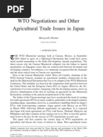 WTO Negotiations and Other Agricultural Trade Issues in Japan