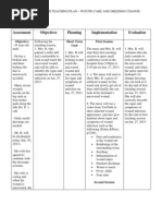 Health Teaching Plan - Wound Care and Dressing