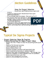 6 Sigma Project Selection Guidelines