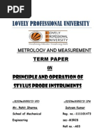 Principle and Operation of Stylus and Probe Instruments