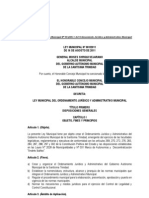 LEY MUNICIPAL #001.11 (LEY MUNICIPAL DEL ORDENAMIENTO JURÍDICO Y ADMINISTRATIVO MUNICIPAL.16.08.2011) SANCIONADA para El Ejecutivo PDF