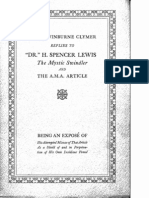 Dr. R. Swinburne Clymer Replies To "DR." H. Spencer Lewis PDF