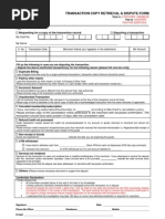 Transaction Copy Retrieval and Dispute Form