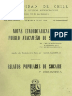 Notas Etnobotanicas Del Pueblo Atacameño de Socaire