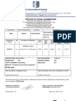 International Limited: Certificate of Visual Examination