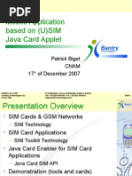 Mobile Application Based On (U) SIM Java Card Applet Patrick Biget