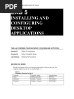 Installing and Configuring Desktop Applications: This Lab Contains The Following Exercises and Activities