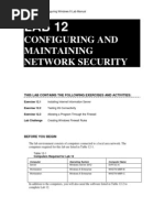 Configuring and Maintaining Network Security: This Lab Contains The Following Exercises and Activities