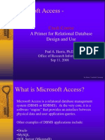 Microsoft Access - : A Primer For Relational Database Design and Use