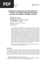 Simultaneous Reaction-Deactivation Kinetics in N-Octane and Methylcyclopentane Reforming Reactions On Platinum-Containing Catalysts