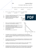 University of Cape Town Department of Physics PHY1004W Problem Set 6 To Be Handed In: 10h00, Friday, 12 April 2013