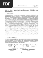 Lab 9: M - Ary Amplitude and Frequency Shift Keying, Signal Space