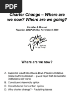 Charter Change - Where Are We Now? Where Are We Going?