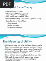 Utility and Game Theory 