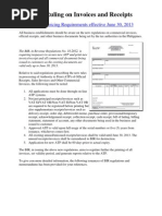 BIR's New Invoicing Requirements Effective June 30, 2013