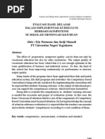 Evaluasi Hasil Belajar Dalam Implementasi Kurikulum Berbasis Kompetensi Di Sekolah Menengah Kejuruan