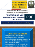 Entalpía de Vaporización Del Agua