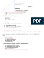 Blood and Cell Physiology MCQs With Key