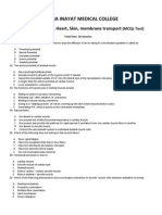 Heart, Nerve and Mucsle, Membrane Transport Mcqs With Key