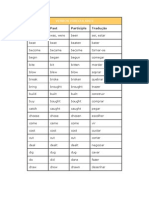 Infinitive Past Participle Tradução: Verbos Irregulares