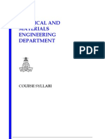 Chemical and Materials Engineering Department: Course Syllabi