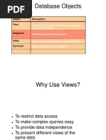 Database Objects: Description Object View