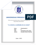 La Oratoria y Cualidades de Un Orador