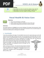 Vocal Health and Voice Care