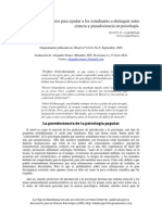 10 Mandamientos para Ayudar A Los Estudiantes A Distinguir Entre Ciencia y Pseudociencia en Psicología