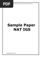 BUITEMS Entry Test Sample Paper NAT IGS