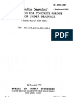 Indian Standard: Siecification For Concrete Porous Pipes For Under Drainage (