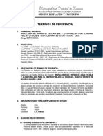 Terminos de Referencia - Expediente Tecnico Agua y Alcantarillado La Soledad