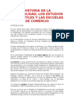 Historia de La Ad Los Estudios Mercantiles y Las Escuelas de Comercio