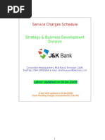 Service Charges Schedule of JK BANK