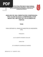 Analisis de Una Cimentacion Compensada Tipo Cajon Por Medio de Elementos Finitos