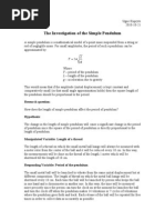 The Investigation of Simple Pendulum