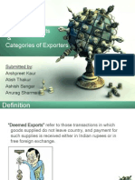 Deemed Exports - Type of Exporters - SFTM