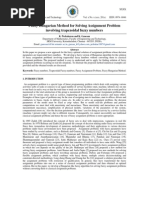 Prabhu-Fuzzy Hungarian Method For Solving Assignment Problem Involving Trapezoidal Fuzzy Numbers