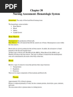 Chapter 30 Nursing Assessment Hematologic System