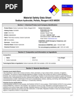 Sodium Hydroxide, Pellets, Reagent ACS MSDS: Section 1: Chemical Product and Company Identification