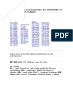 La Lista de Todas Las Interrupciones Que Actualmente Son Soportados Por El Emulador