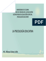 Psicología Educativa, Universidad de Colima, MC. Alfonso Chávez Uribe