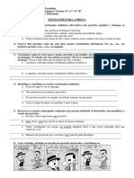 Atividades Sobre Orações Coordenadas.