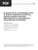 El Papel de La Contabilidad Ante La Actual Realidad Economica Social y Politica Del Pais Mas Alla de La Convergencia de Practicas Mundiales