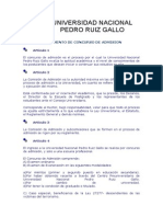 Reglamento de Concurso de Admisión