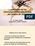 CLASE 9 Clasificación de Infecciosos Por Grupos de Riesgo