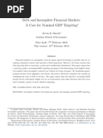 Debt and Incomplete Financial Markets: A Case For Nominal GDP Targeting