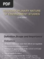 Multidisciplinary Nature of Environment Studies