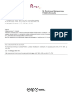 L'Analyse Des Discours Constituants - Cosutta, F. & Maingueneau, D.