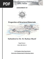 Properties of Structural Materials: Assignment-Iv